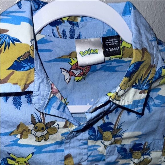 Pokemon Boys Aloha Vacay Short Sleeve Button-Up Shirt | Size Medium - Picture 3 of 11